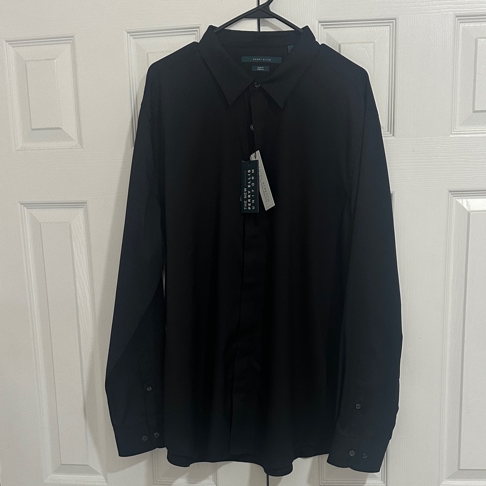 Perry Ellis Classic Black Dress Shirt